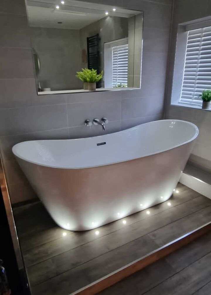 After photos - Freestanding bath with LED floor lighting